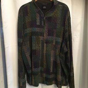 Green multi colored knit jacket